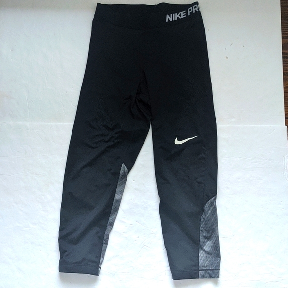 Nike Pants - Women's Nike Pro Dri-Fit Black Spandex Cropped Running Yoga Leggings Pants Sm